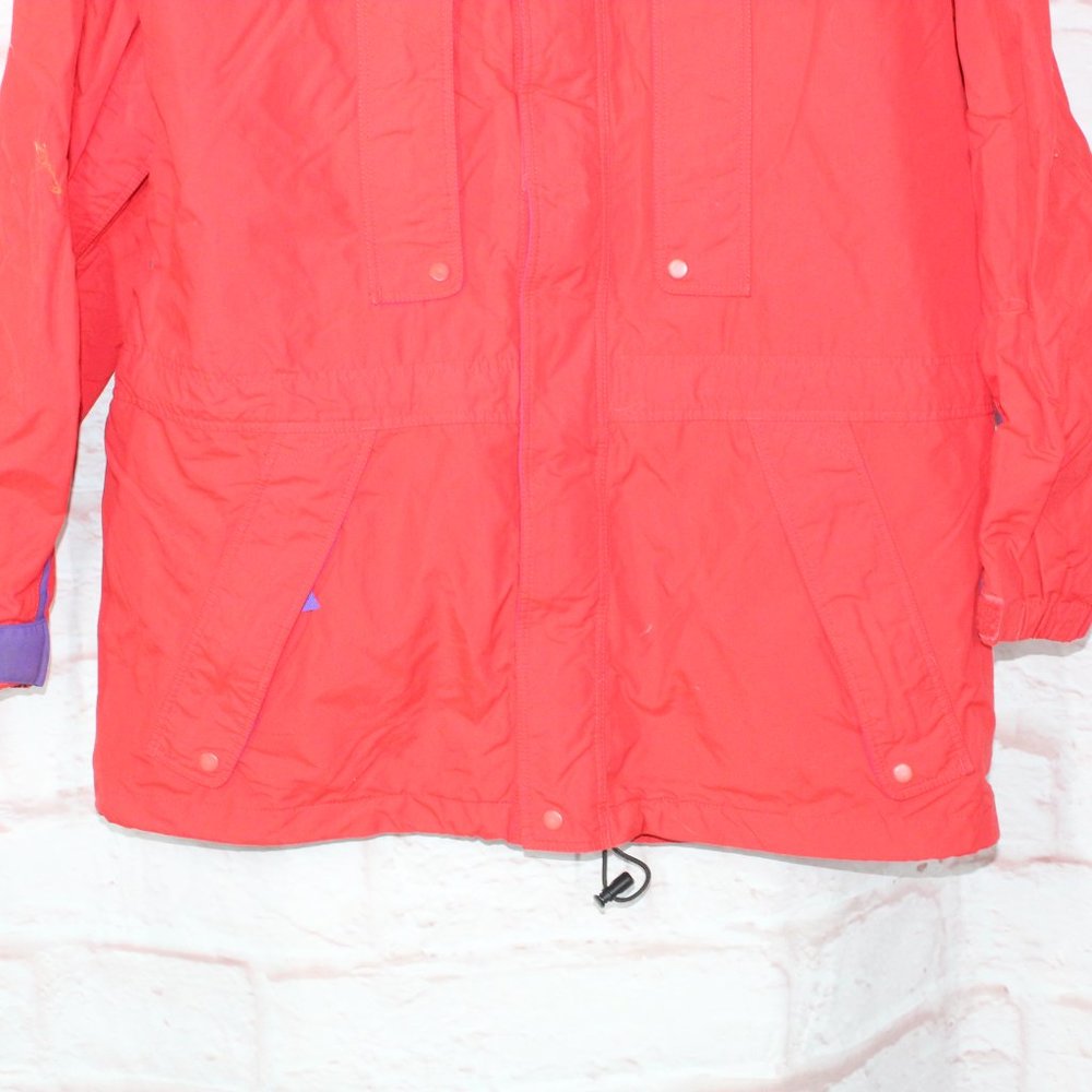 Patagonia Red Nylon Blend Lined Full Zip Windbreaker Hiking Jacket Size M - Picture 3 of 10